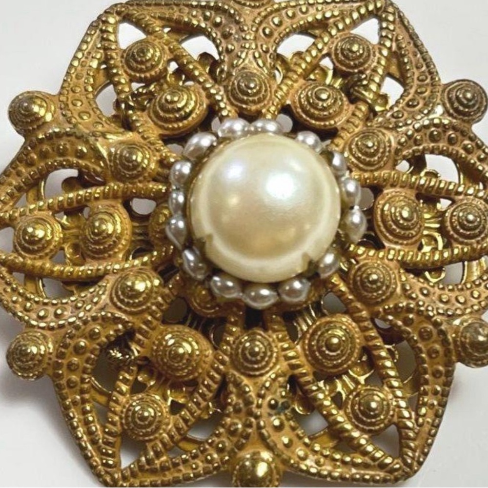 Miriam Haskell Signed Brooch